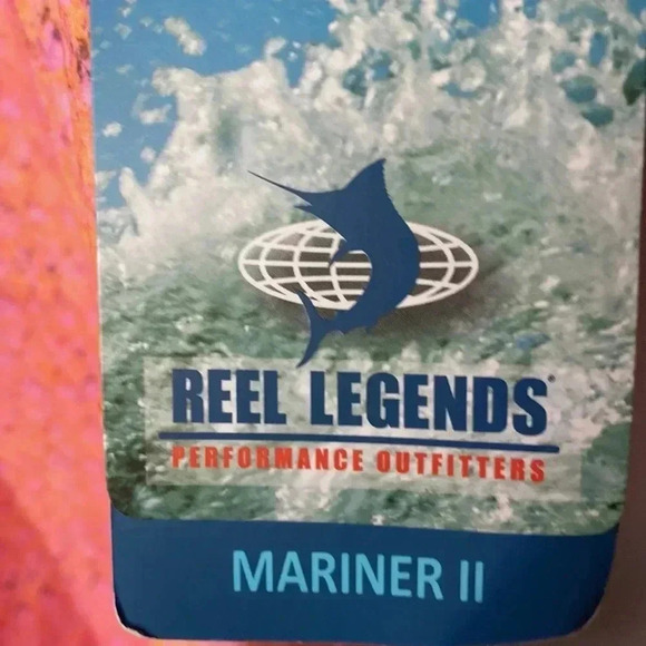 NWT REEL LEGENDS MARINER II MENS SIZE LARGE ORANGE PINK SCALE DESIGN POCKETS - Picture 10 of 15